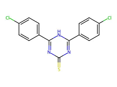 2,6-bis(4-chlorophenyl)-1H-1,3,5-triazine-4-thione structure