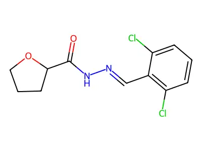 2,6-Dichlorobenzaldehyde tetrahydro-2-furoyl hydrazone structure