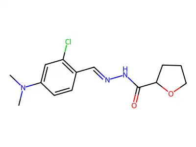 N-[(2-Chloro-4-dimethylamino-phenyl)methylideneamino]oxolane-2-carboxamide structure
