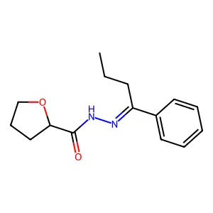 N-(1-phenylbutylideneamino)oxolane-2-carboxamide structure
