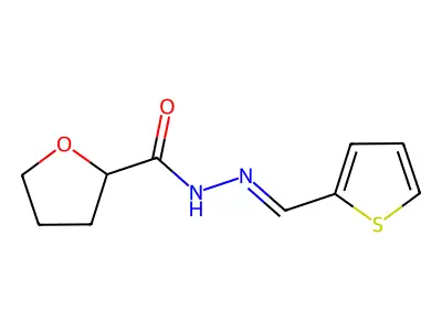 N-(thiophen-2-ylmethylideneamino)oxolane-2-carboxamide structure