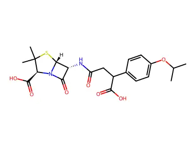 4-Thia-1-azabicyclo(3.2.0)heptane-2-carboxylic acid, 6-((3-carboxy-3-(4-(1-methylethoxy)phenyl)-1-oxopropyl)amino)-3,3-dimethyl-7-oxo-, (2S-(2-alpha,5-alpha,6-beta))- structure