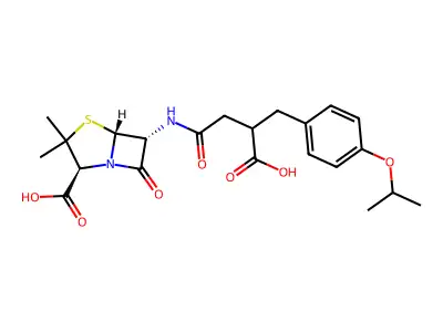 4-Thia-1-azabicyclo(3.2.0)heptane-2-carboxylic acid, 6-((3-carboxy-4-(4-(1-methylethoxy)phenyl)-1-oxobutyl)amino)-3,3-dimethyl-7-oxo-, (2S-(2-alpha,5-alpha,6-beta))- structure