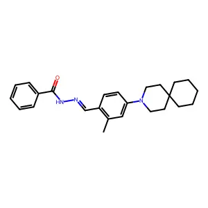 N-[[4-(3-azaspiro[5.5]undec-3-yl)-2-methyl-phenyl]methylideneamino]benzamide structure