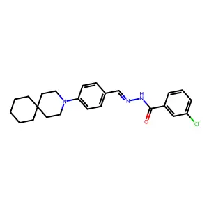 N-{[4-(3-Azaspiro[5.5]undecan-3-yl)phenyl]methylidene}-3-chlorobenzene-1-carbohydrazonic acid structure