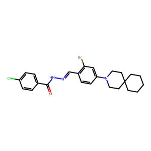 N-{[4-(3-Azaspiro[5.5]undecan-3-yl)-2-bromophenyl]methylidene}-4-chlorobenzene-1-carbohydrazonic acid structure