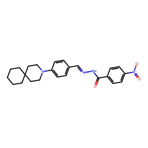 N-[[4-(3-azaspiro[5.5]undec-3-yl)phenyl]methylideneamino]-4-nitro-benzamide structure