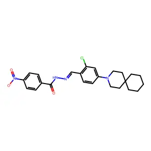N-{[4-(3-Azaspiro[5.5]undecan-3-yl)-2-chlorophenyl]methylidene}-4-nitrobenzene-1-carbohydrazonic acid structure