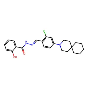 N-{[4-(3-Azaspiro[5.5]undecan-3-yl)-2-chlorophenyl]methylidene}-2-hydroxybenzene-1-carbohydrazonic acid structure