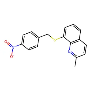 2-methyl-8-[(4-nitrophenyl)methylsulfanyl]quinoline structure