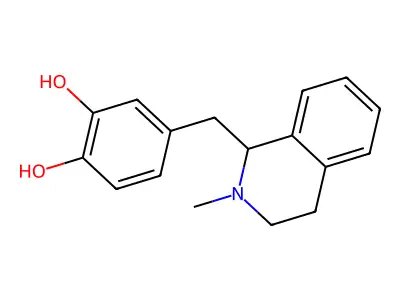 1,2-Benzenediol, 4-[(1,2,3,4-tetrahydro-2-methyl-1-isoquinolinyl)methyl]- structure