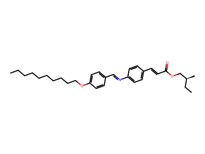 (S)-2-Methylbutyl 4-(4-decyloxybenzylideneamino)cinnamate structure
