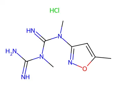 N,N-Dimethyl-N'-(5-methyl-3-isoxazolyl)imidodicarbonimidic diamide monohydrochloride structure