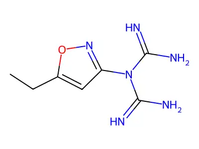 Imidodicarbonimidic diamide, N-(5-ethyl-3-isoxazolyl)- structure
