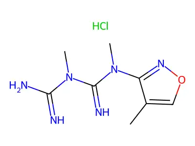 N,N-Dimethyl-N'-(4-methyl-3-isoxazolyl)imidodicarbonimidic diamide monohydrochloride structure