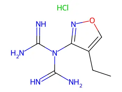 Imidodicarbonimidic diamide, N-(4-ethyl-3-isoxazolyl)-, monohydrochloride structure