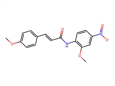 (2E)-N-(2-methoxy-4-nitrophenyl)-3-(4-methoxyphenyl)prop-2-enamide structure