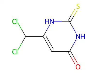6-(dichloromethyl)-2-sulfanylidene-1H-pyrimidin-4-one structure