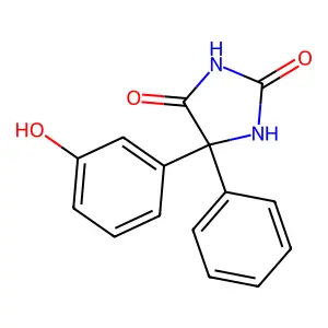 (5R)-5-(3-hydroxyphenyl)-5-phenylimidazolidine-2,4-dione structure