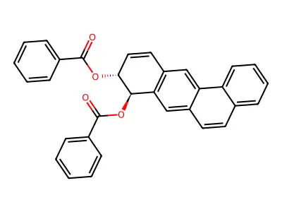 Benz(a)anthracene-8,9-diol, 8,9-dihydro-, dibenzoate, trans- structure
