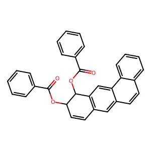 Benz(a)anthracene-10,11-diol, 10,11-dihydro-, dibenzoate, trans- structure