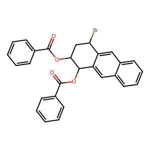 4-Bromo-1,2,3,4-tetrahydro-1,2-anthracenediol dibenzoate, (1alpha,2beta,4alpha)- structure