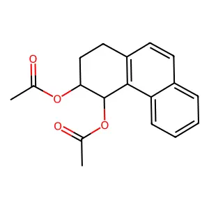 3,4-Phenanthrenediol, 1,2,3,4-tetrahydro-, diacetate, trans- structure