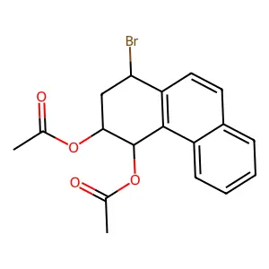 3,4-Phenanthrenediol, 1-bromo-1,2,3,4-tetrahydro-, diacetate, (1alpha,3alpha,4beta)- structure