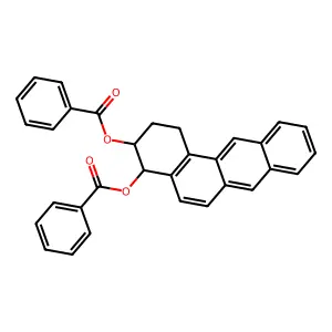 Benz(a)anthracene-3,4-diol, 1,2,3,4-tetrahydro-, dibenzoate, trans- structure