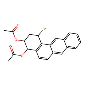 Benz(a)anthracene-3,4-diol, 1-bromo-1,2,3,4-tetrahydro-, diacetate, (1alpha,3beta,4alpha)- structure