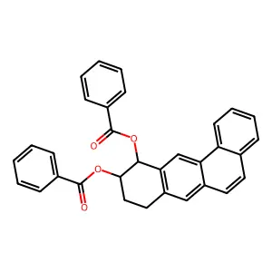 Benz(a)anthracene-10,11-diol, 8,9,10,11-tetrahydro-, dibenzoate, trans- structure