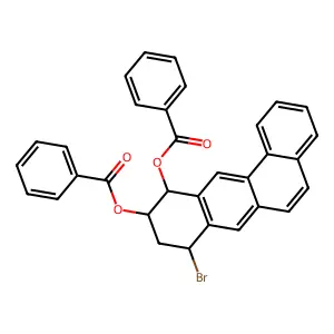 Benz(a)anthracene-10,11-diol, 8-bromo-8,9,10,11-tetrahydro-, dibenzoate, (8alpha,10beta,11alpha)- structure