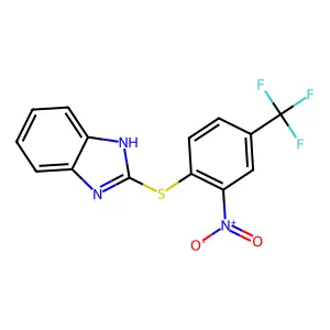 2-[2-nitro-4-(trifluoromethyl)phenyl]sulfanyl-1H-benzimidazole structure