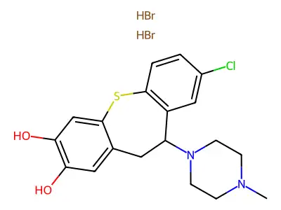 8-Chloro-2,3-dihydroxy-10-(4-methylpiperazino)-10,11-dihydrodibenzo(b,f)thiepin 2HBr 2H2O structure