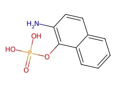 2-Amino-1-hydroxynaphthalene hydrogen phosphate structure