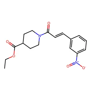 ethyl 1-[(2E)-3-(3-nitrophenyl)prop-2-enoyl]piperidine-4-carboxylate structure