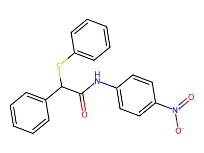 N-(4-nitrophenyl)-2-phenyl-2-(phenylsulfanyl)acetamide structure