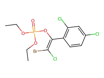 Phosphoric acid, 2-bromo-2-chloro-1-(2,4-dichlorophenyl)ethenyl diethyl ester structure