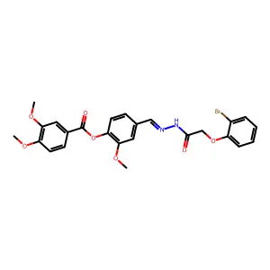 4-({[2-(2-bromophenoxy)acetamido]imino}methyl)-2-methoxyphenyl 3,4-dimethoxybenzoate structure