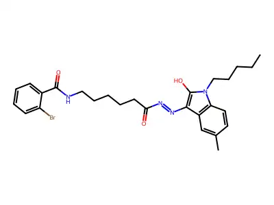 6-[(2-Bromobenzoyl)amino]hexanoic acid 2-(1,2-dihydro-5-methyl-2-oxo-1-pentyl-3H-indol-3-ylidene)hydrazide structure