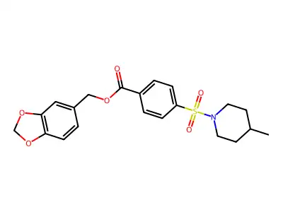 1,3-Benzodioxol-5-ylmethyl 4-(4-methylpiperidin-1-yl)sulfonylbenzoate structure