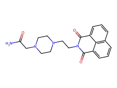 2-[4-[2-(1,3-Dioxobenzo[de]isoquinolin-2-yl)ethyl]piperazin-1-yl]acetamide structure