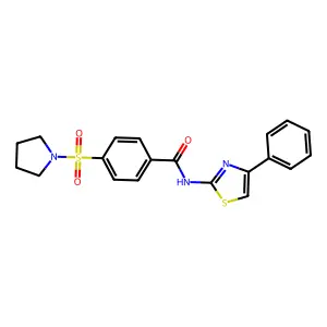 N-(4-phenyl-1,3-thiazol-2-yl)-4-(pyrrolidin-1-ylsulfonyl)benzamide structure