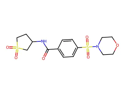 N-(1,1-dioxothiolan-3-yl)-4-morpholin-4-ylsulfonylbenzamide structure
