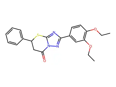 2-(3,4-diethoxyphenyl)-5-phenyl-5H-[1,2,4]triazolo[5,1-b][1,3]thiazin-7(6H)-one structure