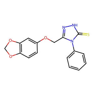 5-[(1,3-benzodioxol-5-yloxy)methyl]-4-phenyl-4H-1,2,4-triazole-3-thiol structure