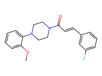 (2E)-3-(3-fluorophenyl)-1-[4-(2-methoxyphenyl)piperazin-1-yl]prop-2-en-1-one structure