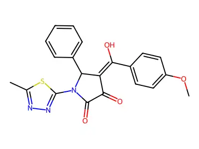 3-Hydroxy-4-(4-methoxybenzoyl)-1-(5-methyl-1,3,4-thiadiazol-2-yl)-5-phenyl-1H-pyrrol-2(5H)-one structure