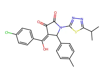 4-(4-Chlorobenzoyl)-3-hydroxy-1-(5-isopropyl-1,3,4-thiadiazol-2-yl)-5-(p-tolyl)-1H-pyrrol-2(5H)-one structure