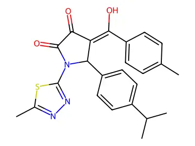 3-Hydroxy-5-(4-isopropylphenyl)-1-(5-methyl-1,3,4-thiadiazol-2-yl)-4-(4-methylbenzoyl)-1H-pyrrol-2(5H)-one structure